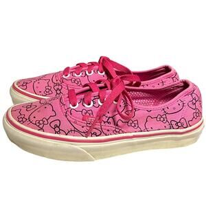 Vans Women’s Sz 5.5 Hello Kitty Canvas Low Top Skate Shoes Lace Up Pink Sneakers